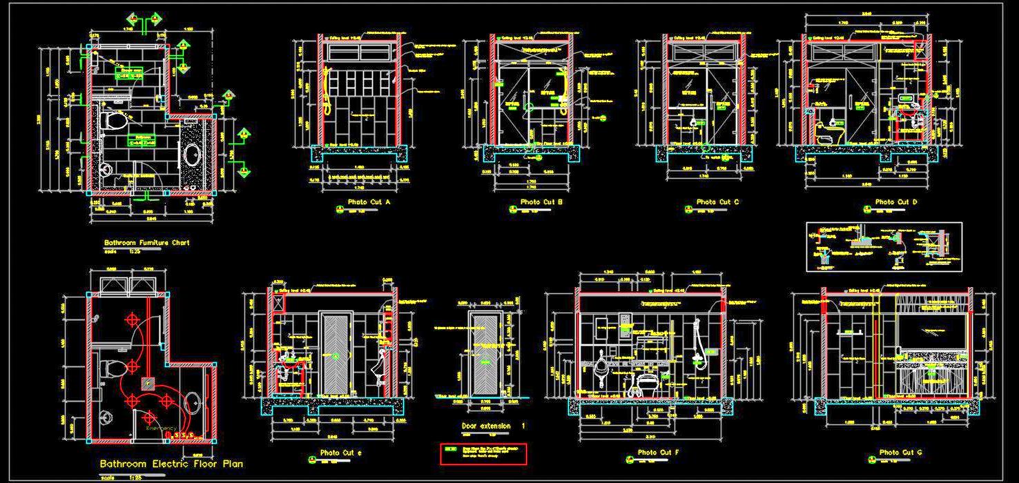 Luxury Toilet CAD Drawing with Complete Specifications